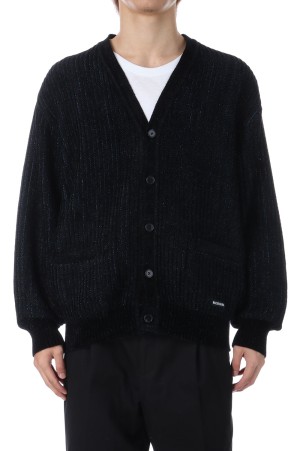GLITTER CARDIGAN / BLACK-BLUE (25FW-WMK-KN04)