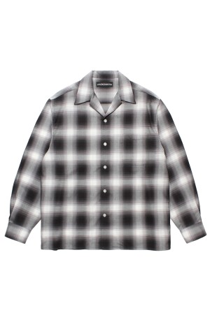 OMBRE CHECK OPEN COLLAR SHIRT L/S ( TYPE-2 ) / GRAY (25FW-WMS-OC06)