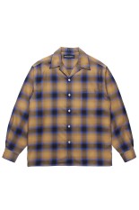 OMBRE CHECK OPEN COLLAR SHIRT L/S ( TYPE-2 ) / L-BROWN (25FW-WMS-OC06)
