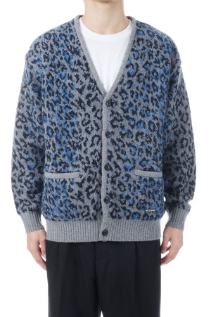 LEOPARD MOHAIR CARDIGAN / GRAY (25FW-WMK-KN08)