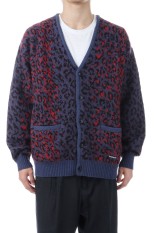 LEOPARD MOHAIR CARDIGAN / NAVY (25FW-WMK-KN08)