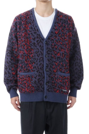LEOPARD MOHAIR CARDIGAN / NAVY (25FW-WMK-KN08)