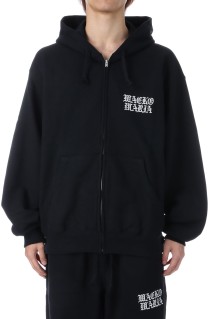 HEAVY WEIGHT FULL ZIP HOODED SWEAT SHIRT ( TYPE-2 ) / BLACK (25FW-WMC-SS02)
