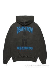 DEATH ROW RECORDS / WASHED MIDDLE WEIGHT PULLOVER HOODED SWEAT SHIRT / GRAY (DEATHROW-WM-SS02)