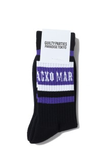 SKATER SOCKS ( TYPE-1 ) / BLACK-PURPLE (25FW-WMA-SO01)