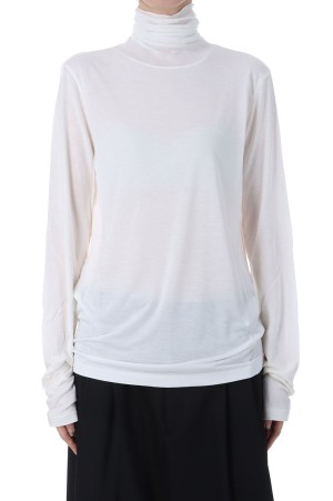 MODAL SILK JERSEY TURTLENECK - WHITE (KKAGGW0012)