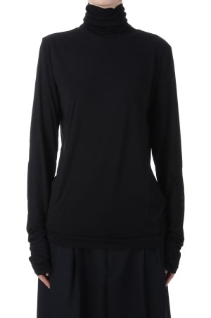 MODAL SILK JERSEY TURTLENECK - BLACK (KKAGGW0012)