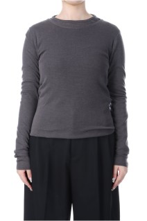 TENCEL SILK CIRCULER RIB CREW&CREW LAYERED - CHARCOAL GRAY (KRAGGW0705)
