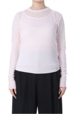 TENCEL SILK CIRCULER RIB CREW&amp;TANK LAYERED - PINK (KRAGGW0710)