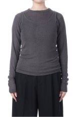 TENCEL SILK CIRCULER RIB CREW&amp;TANK LAYERED - CHARCOAL GRAY (KRAGGW0710)