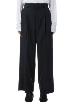 MERINO COLLEGE FLANNEL TUCKED WIDE PANTS - CHARCOAL TOP (PRAGGW0901)