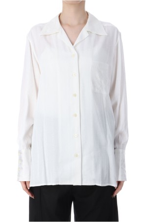Rose jaquard stripe shirt - Off White (FTC254-0103)