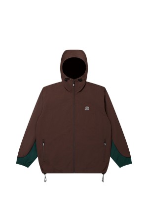 SMALL OG LABEL NYLON TRACK JACKET - BROWN (BEPFW25OT01)