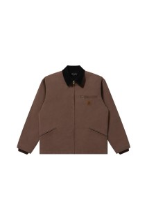 LEATHER PATCHED DUCK JACKET - BROWN (BEPFW25OT03)