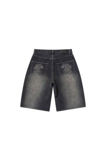 OG DRAGON BAGGY DENIM SHORTS - BLACK (BEPFW25PA05)