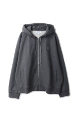 FOX HEAD ZIPPED OVERSIZE HOODIE - DARK GREY MELANGE (PM02138KM0340)