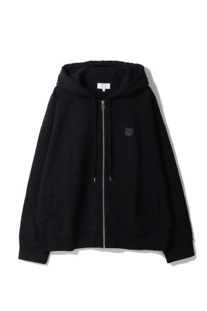 FOX HEAD ZIPPED OVERSIZE HOODIE - BLACK (PM02138KM0340)