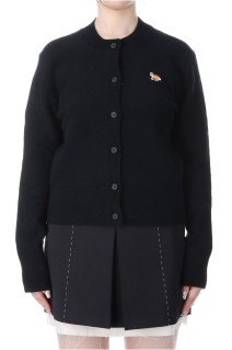 BABY FOX LAMBSWOOL FITTED CARDIGAN - BLACK (PW00506KT1006)