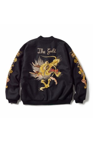 WOOL MELTON x ACETATE SOUVENIR JACKET DRAGON HEAD - BLACK (GL15725)
