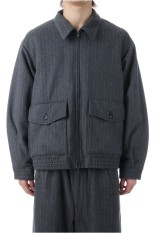 Super 160's WOOL HERRINGBONE MOSSER SPORTS JACKET - GRAY (GL15730)