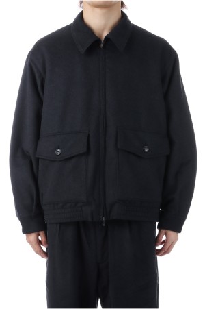 Super 160&#039;s WOOL HERRINGBONE MOSSER SPORTS JACKET - BLACK (GL15730)