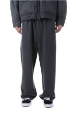 Super 160's WOOL HERRINGBONE MOSSER 1TUCK EASY PANTS - GRAY (GL42576)