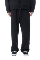 Super 160's WOOL HERRINGBONE MOSSER 1TUCK EASY PANTS - BLACK (GL42576)