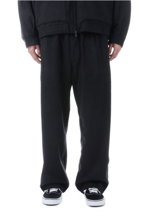 Super 160&#039;s WOOL HERRINGBONE MOSSER 1TUCK EASY PANTS - BLACK (GL42576)