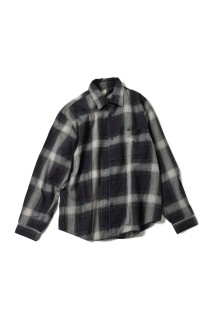 SUVIN COTTON NEL CHECK REGULAR COLLAR SHIRT - BLACK (GL29546)