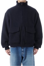 Super 140's WOOL FLEECE TRACK JACKET - NAVY (GL15734)