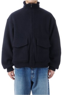 Super 140's WOOL FLEECE TRACK JACKET - NAVY (GL15734)
