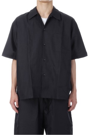 COTTON / RAMIE BROAD OPEN SHIRT - BLACK (GL39539)