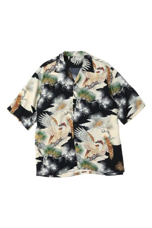 ALOHA SHIRT KING OF THE SKY - BLACK (GL39545)
