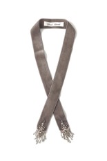 crystal silver tip velvet long ribbon - GRAY (TD-24SS-AC12)