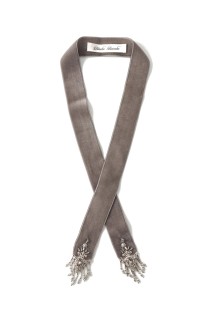 crystal silver tip velvet long ribbon - GRAY (TD-24SS-AC12)