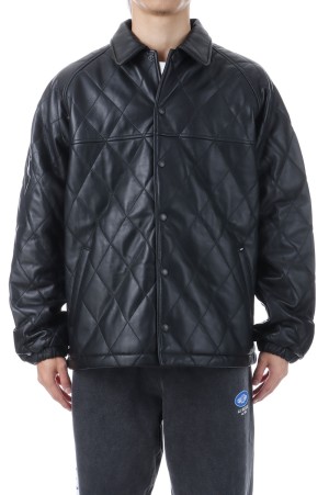 QUILTING LEATHER JACKET - BLACK (CLG-JK 025-008)