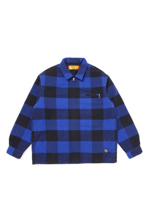 LINING ZIP UP SHIRT - BLUE - BLACK (CLG-SH 025-009)