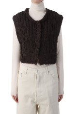 Mix Handknit Vest - DARK BROWN (12520525)