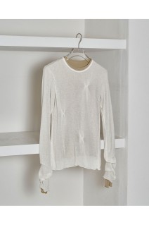 Tuck Layered Long T-shirts - ECRU (12520615)