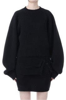 Wool 100% Raglan Knit - BLACK (12520520)