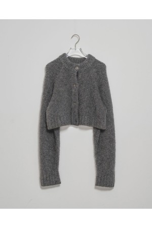 Brashed Knit Cardigan - CHARCOAL GRAY (12520530)