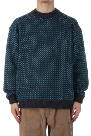 Wayne Sweater Bird's-Eye - CHARCOAL / PLUM / TEAL (5575-2030)