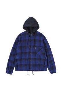 Flannel Hoodie - Blue / Black (SD25F-SH05)