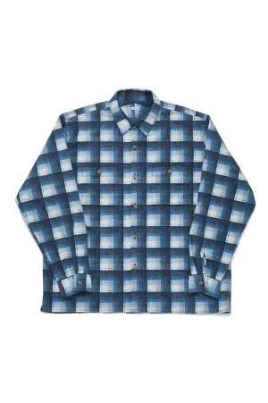 OPEN COLLAR SHIRT / BLUE (SQ-25AW-SH-01)