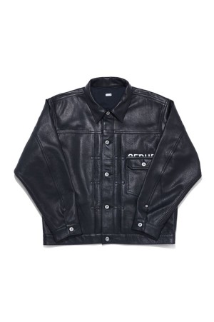 x FRAGMENT DESIGN LEATHER JACKET / BLACK (SQ-25AW-JK-03)