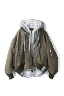 TRIPLE LAYERED BOMBER JACKET - KHAKI (K15BL331)