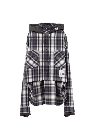 HOODIES CHECK SHIRTS - BLACK (K15SH421)