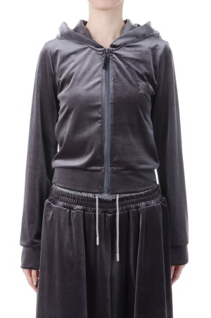 Micro Bra Velour Hoodie - GRAY (S4.5-0404W)