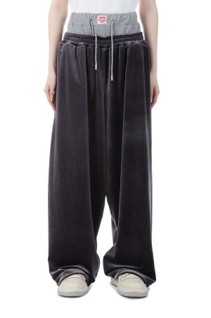 Layered Velvet Trouser - GRAY (S4.5-0405W)