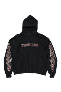 Leather Flame Hoodie / BLACK (TC25SS2201)